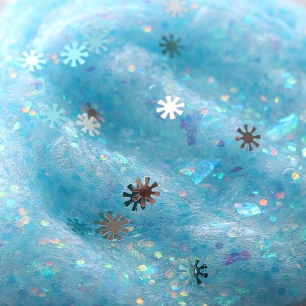 princess elsa blue slime with snow flakes