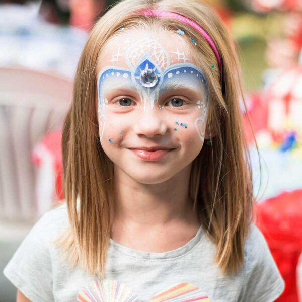 young girl with elsa face painting in Vancouver