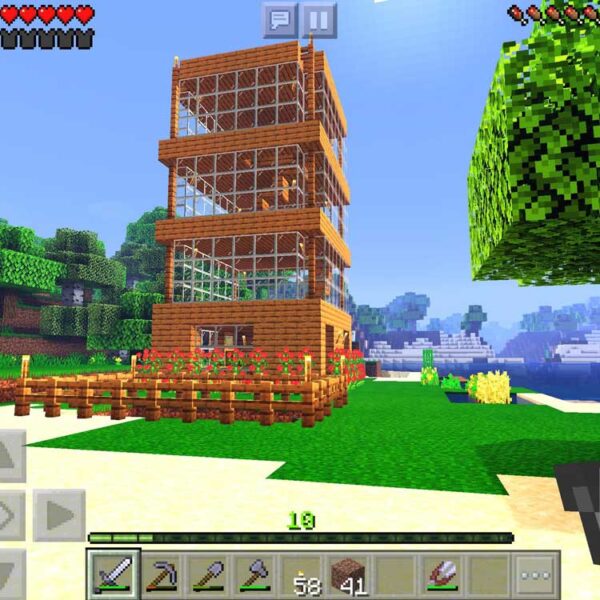 minecraft tower in survival world