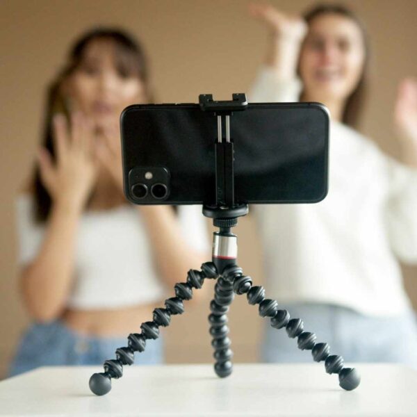 phone camera on selfie stand